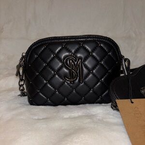 NWT Steve Madden Quilted Black Crossbody Bag with Coin Purse Elegant Stylish
